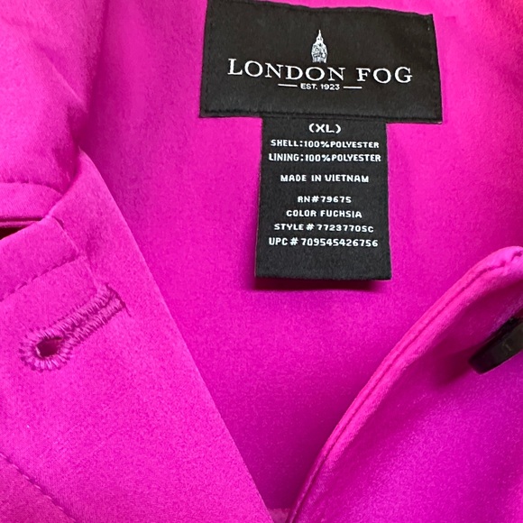 London Fog Women's Fuchsia Trench Coat - Picture 2 of 5